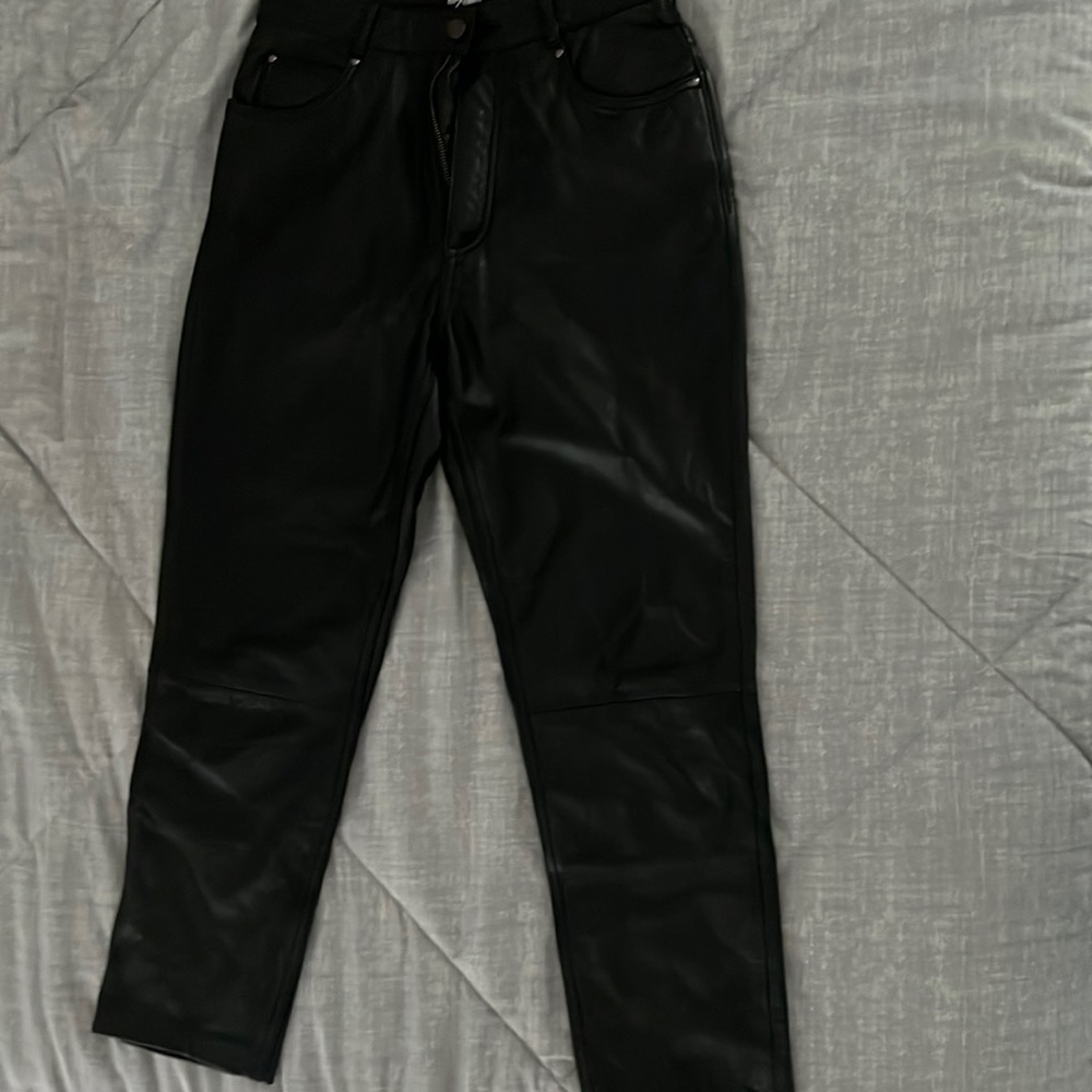 Black leather pants
